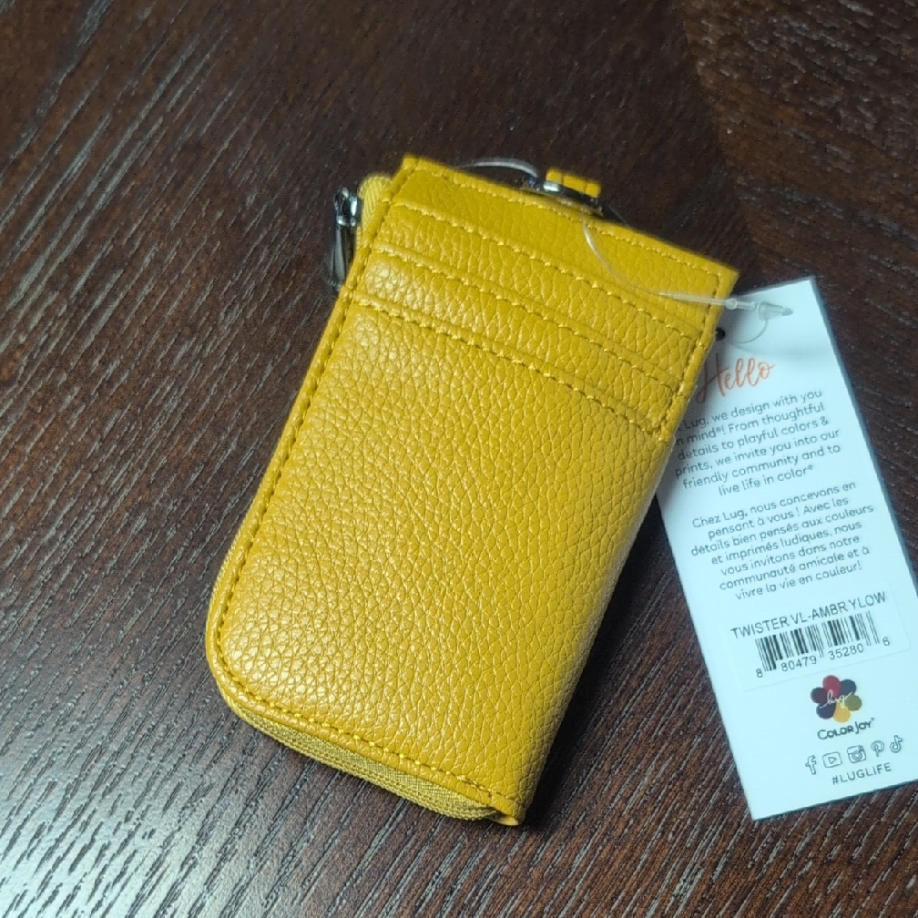 Brand New Lug Twister In Vl In Amber Yellow Lug Vegan Leather Card Holder Brand New Lug Twister In Vl In Amber Yellow Lug Vegan Leather Card Holder
